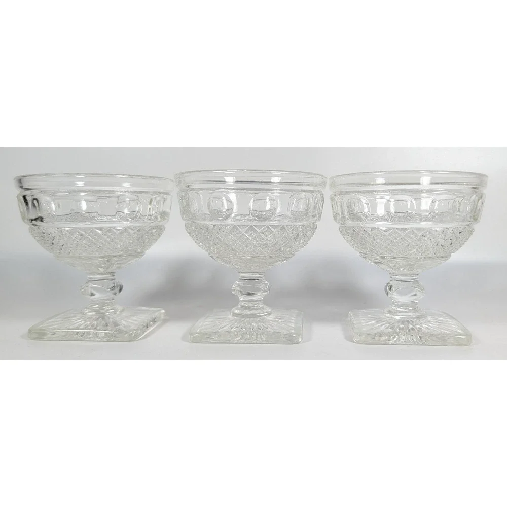 Imperial Glass Ohio Tradition Clear Champagne Sherbet Glass Set of 3